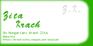 zita krach business card